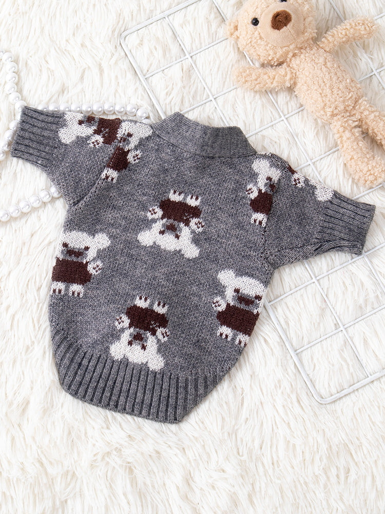 Dog Clothes Trendy Knitting Cardigan Autumn and Winter Teddy Bichon Pomeranian Schnauzer Cat Heattech Pet Sweater
