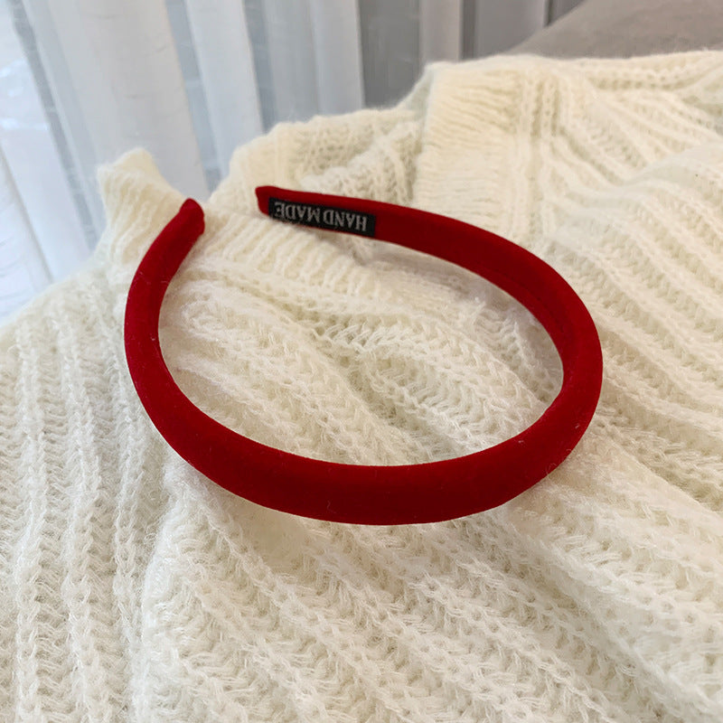 New Red Plaid Go Out In Autumn And Winter Versatile Face Wash Hair Bands