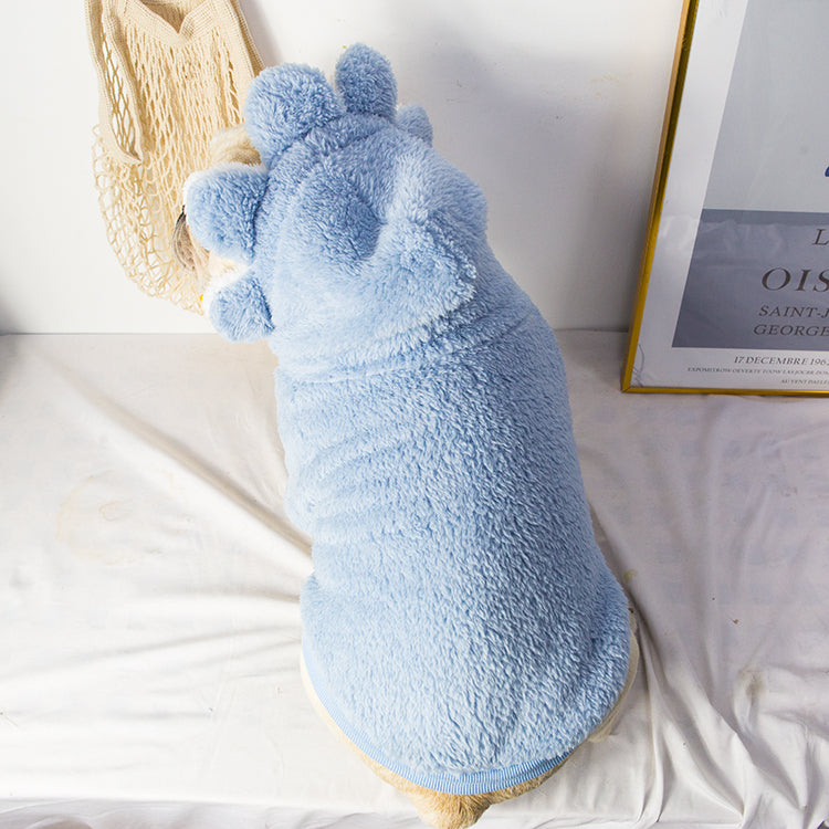 Pug French Bulldog Clothes Shiba Inu Fat Dog Thickened Clothes Pet Dog Bullfight Fleece-lined Heattech Hooded Clothes Autumn and Winter Clothing