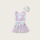 Summer Scale Purple Swimsuit Super Cute Children's Clothing