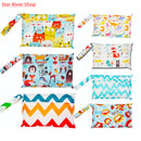 Baby Diaper Bag Cartoon Print Waterproof Wet Dry Nappy Zippe