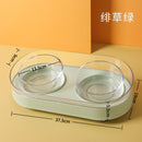 Cat Bowl Glass Cat Food Holder Double Bowl Dog Bowl Pet Bowl Cat Food Bowl Water Bowl Cat Supplies Protection Cervical Spine Anti-Tumble