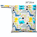 Baby Diaper Bag Cartoon Print Waterproof Wet Dry Nappy Zippe