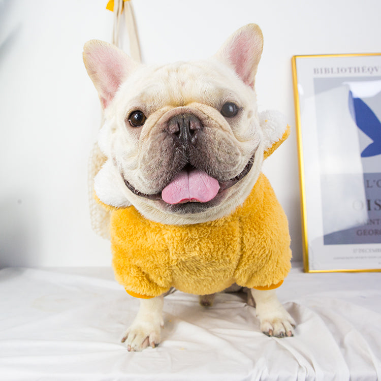 Pug French Bulldog Clothes Shiba Inu Fat Dog Thickened Clothes Pet Dog Bullfight Fleece-lined Heattech Hooded Clothes Autumn and Winter Clothing
