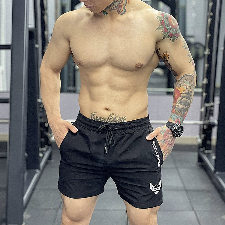 Muscle Exercise Shorts Men's Slim Fit and Quick-Drying Skinny Running Training Squat Summer Brothers Thin Fitness Shorts