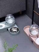 Dog/Cat Bowl Pet Double Bowl Dog Food Bowl Mouth Wet-Proof Drinking Bowl Bubble Drink Fountain Drinking Machine