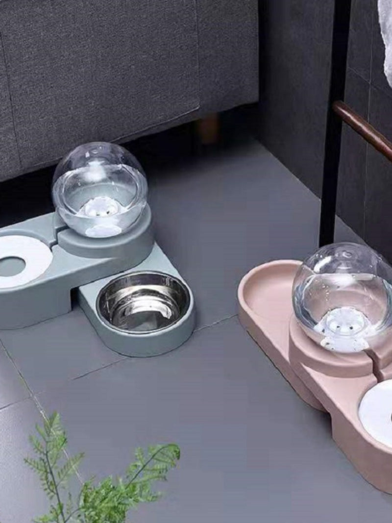 Dog/Cat Bowl Pet Double Bowl Dog Food Bowl Mouth Wet-Proof Drinking Bowl Bubble Drink Fountain Drinking Machine