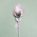 Ostrich Feather Cat Teaser Feather Fairy with Bell Kittens Cat Toy Self-Hi Relieving Stuffy Handy Gadget Cat Bite-Resistant Long Brush Holder