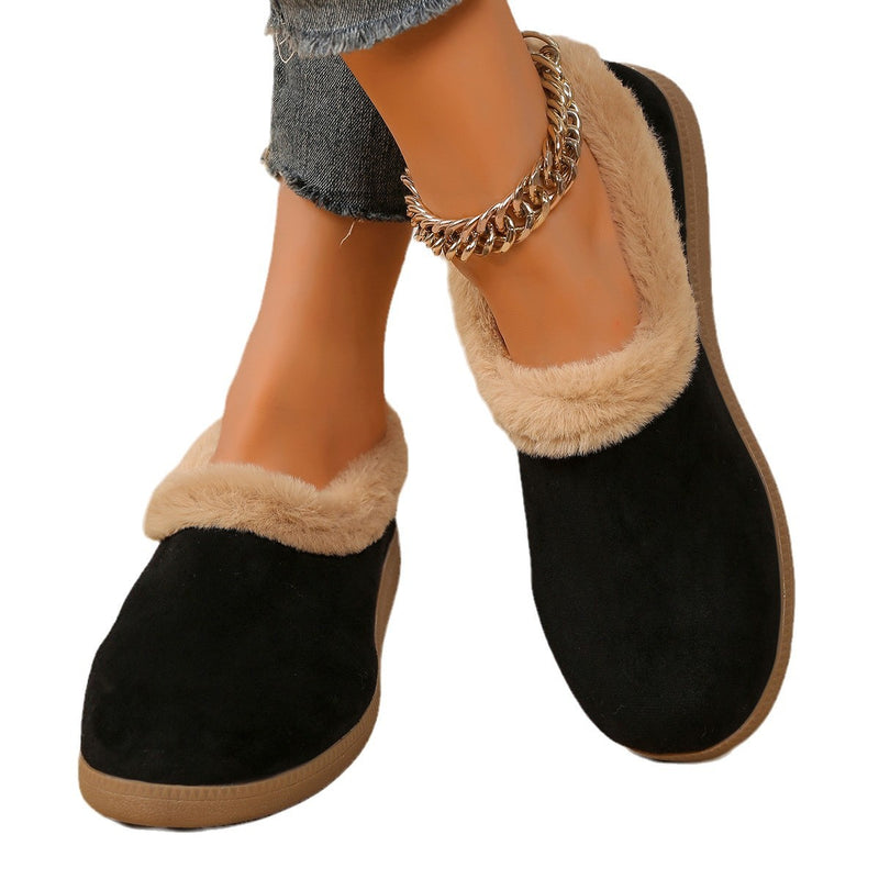 Fur Mouth Thick Bottom Short Snow Boots
