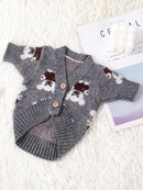 Dog Clothes Trendy Knitting Cardigan Autumn and Winter Teddy Bichon Pomeranian Schnauzer Cat Heattech Pet Sweater