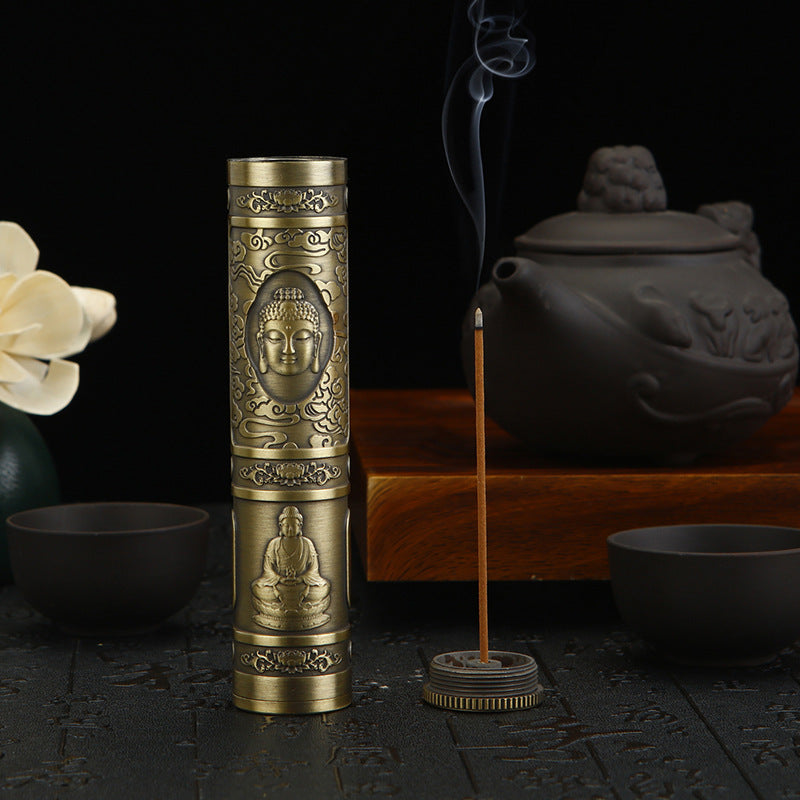 Go Out Portable Incense Burner Incense Holder Dual-use Package Joss Stick Barrel
