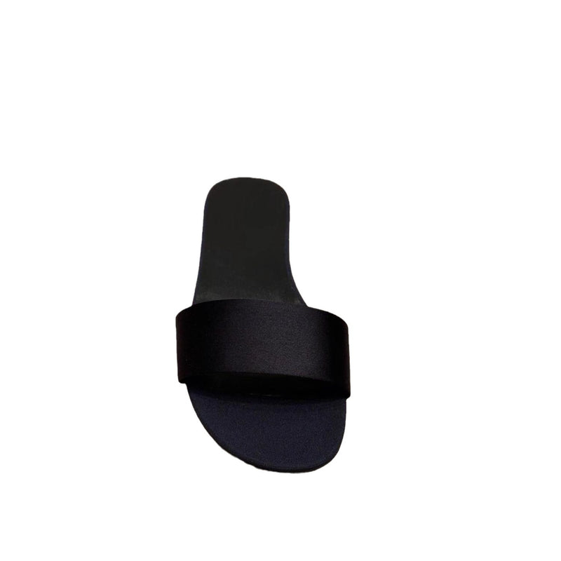 Simple High-grade Satin Flat Slippers For Outer Wear