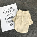 Teddy Cotton Striped Pocket Base Shirt Bichon Pet