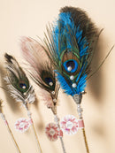 Ostrich Feather Cat Teaser Feather Fairy with Bell Kittens Cat Toy Self-Hi Relieving Stuffy Handy Gadget Cat Bite-Resistant Long Brush Holder