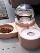 Dog/Cat Bowl Pet Double Bowl Dog Food Bowl Mouth Wet-Proof Drinking Bowl Bubble Drink Fountain Drinking Machine