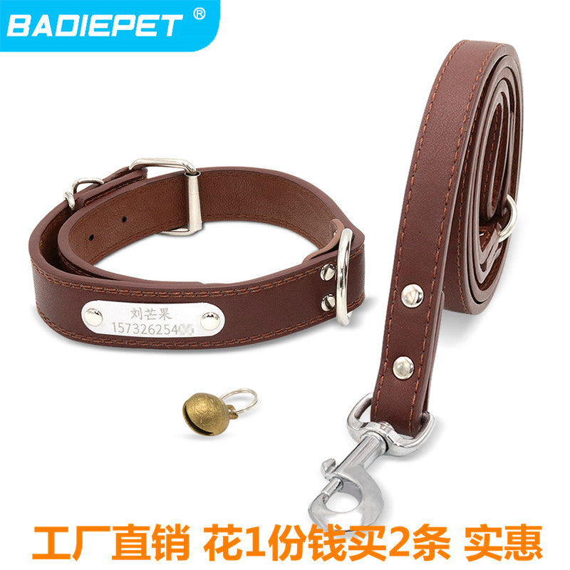 Hot Teddy Dog Collar Lettering Dog Leash Golden Retriever Dog Collar Bell Collar Small Cat Collar Labrador Bandana