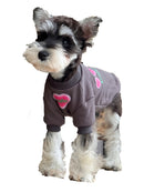 Gray round-Collar Heart Fleece-lined Pure Cotton Sweatshirt Cat