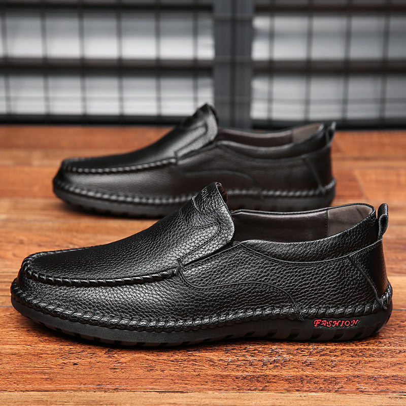 Comfortable Cowhide Soft Bottom Soft Surface Men's Shoes