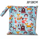 Baby Diaper Bag Cartoon Print Waterproof Wet Dry Nappy Zippe