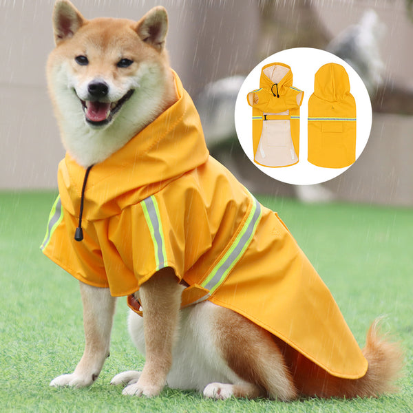 Pet Raincoat Medium Large Dog Shiba Inu Corgi Labrador Big Dog Poncho Waterproof Reflective Raincoat Pet Clothes