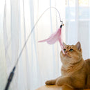 Cat Teaser Fishing Rod Cat Toy Bell Feather Cat Playing Rod Fur Ball Mouse Laser Pen Cat Relieving Stuffy Handy Gadget