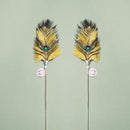 Ostrich Feather Cat Teaser Feather Fairy with Bell Kittens Cat Toy Self-Hi Relieving Stuffy Handy Gadget Cat Bite-Resistant Long Brush Holder