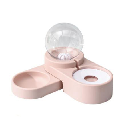 Dog/Cat Bowl Pet Double Bowl Dog Food Bowl Mouth Wet-Proof Drinking Bowl Bubble Drink Fountain Drinking Machine