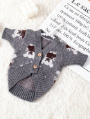 Dog Clothes Trendy Knitting Cardigan Autumn and Winter Teddy Bichon Pomeranian Schnauzer Cat Heattech Pet Sweater