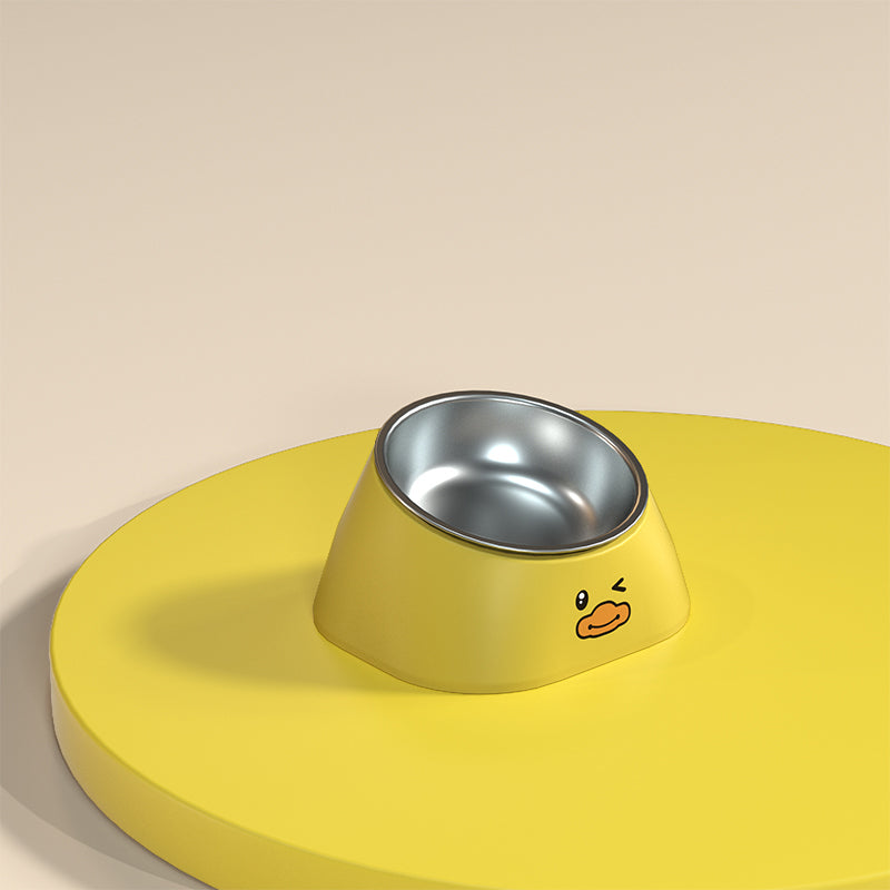 Drinking Water Integrated Oblique Mouth Neck Protection Automatic Anti-Tumble Cat Bowl