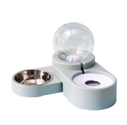 Dog/Cat Bowl Pet Double Bowl Dog Food Bowl Mouth Wet-Proof Drinking Bowl Bubble Drink Fountain Drinking Machine