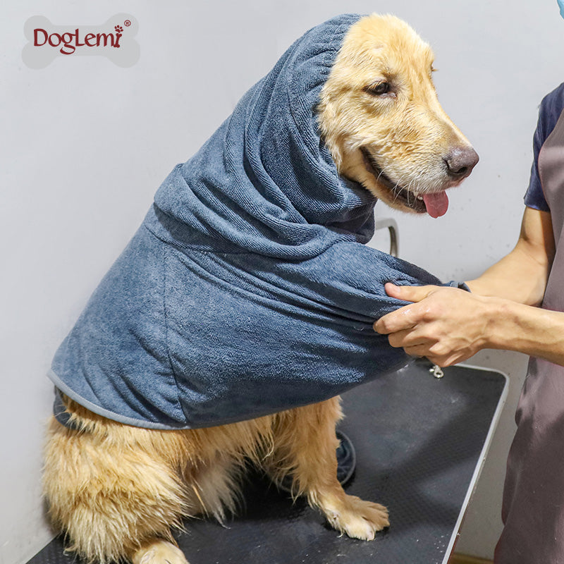 Pet Bath Robe Dog Bath Towel Absorbent Soft Quick-Drying Bathrobe Medium Large Dog Golden Retriever Big Dog Towel Clothes