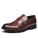 Leather Shoes Men's Business Crocodile Pattern