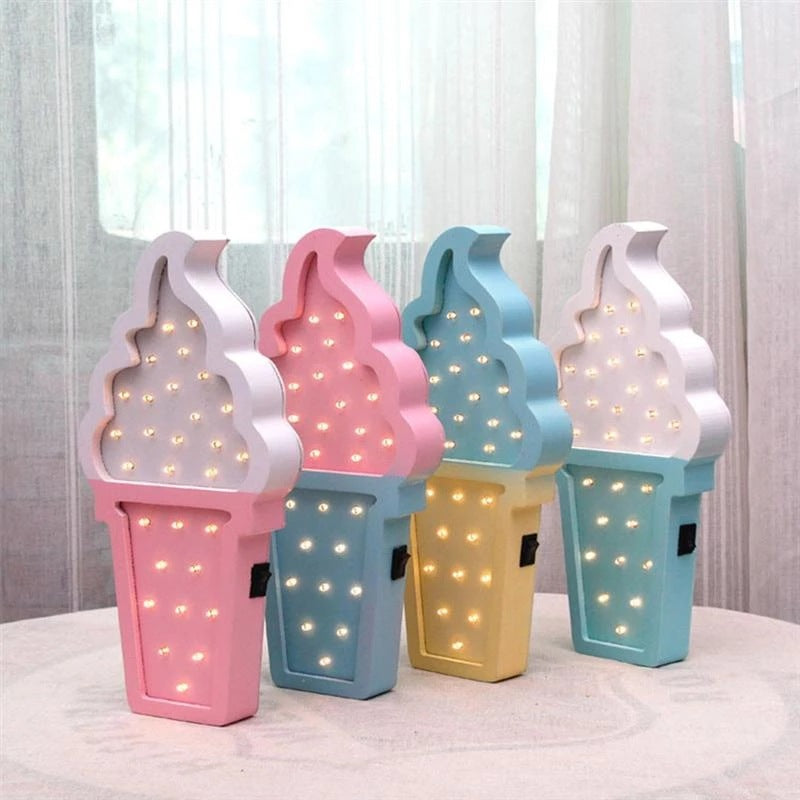Room Bedroom Cartoon Decorative Ice Cream Table Lamp