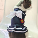 New Arrival Spring and Summer Pet Clothes Preppy Style Cute Pet Skirt Summer Navy Teddy Dog Princess Dress
