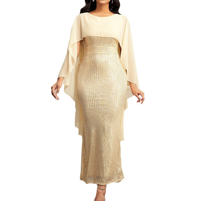 Vestido ajustado estilo chal de moda para mujer