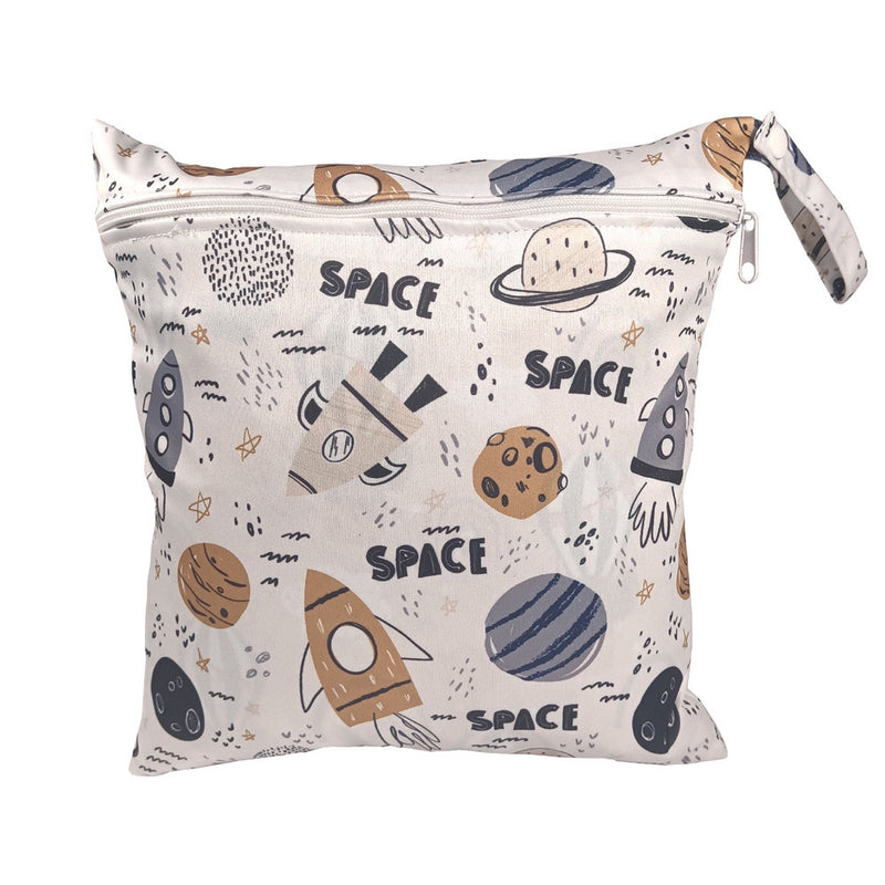 Baby Diaper Bag Cartoon Print Waterproof Wet Dry Nappy Zippe