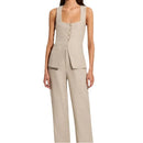 Vest Suit Cotton Square Collar Sleeveless Vest Top Trousers Two-piece Set