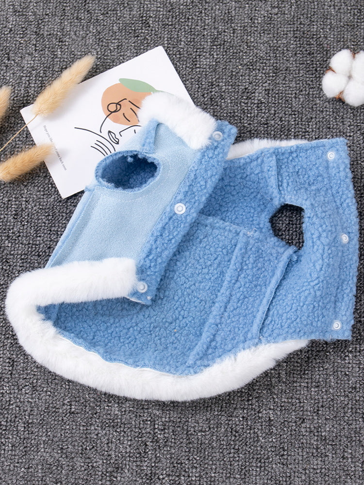 Dog Cat Clothes 2024 New Arrival Anti-Lint Teddy British Shorthair Blue Cat Kitten Small Puppies Warm Autumn and Winter Clothes