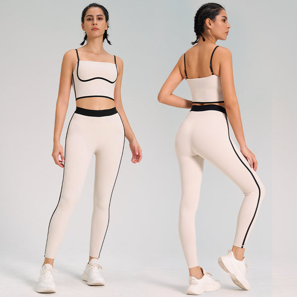 Sports Yoga Suit Two-piece Set Nude Feel Double-sided Sanding Outdoor