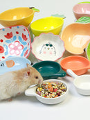 Little Hamster Food Basin Ceramic Rice Bowl Flower and Mouse Djungarian Hamster Special Daily Necessities Cage Toy Set Food Bowl