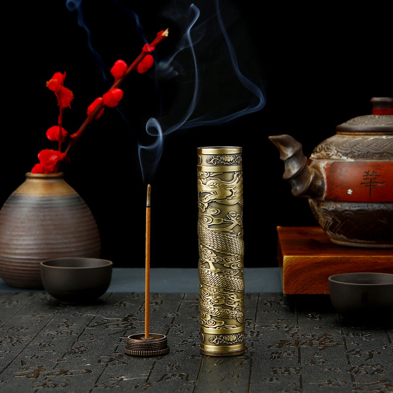 Go Out Portable Incense Burner Incense Holder Dual-use Package Joss Stick Barrel