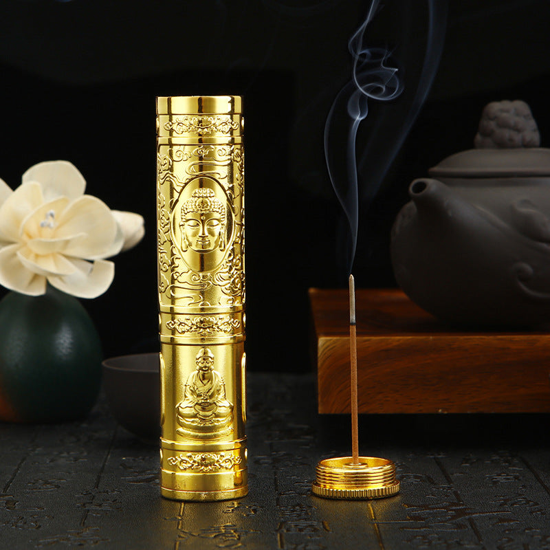 Go Out Portable Incense Burner Incense Holder Dual-use Package Joss Stick Barrel