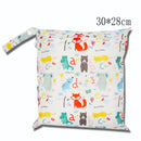 Baby Diaper Bag Cartoon Print Waterproof Wet Dry Nappy Zippe