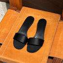 Simple High-grade Satin Flat Slippers For Outer Wear
