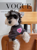 Gray round-Collar Heart Fleece-lined Pure Cotton Sweatshirt Cat