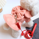 Pet Cat Dog Clothes Princess with Traction Rope Bichon Pomeranian Teddy Skirt Spring, Autumn and Winter Small Size Dogs