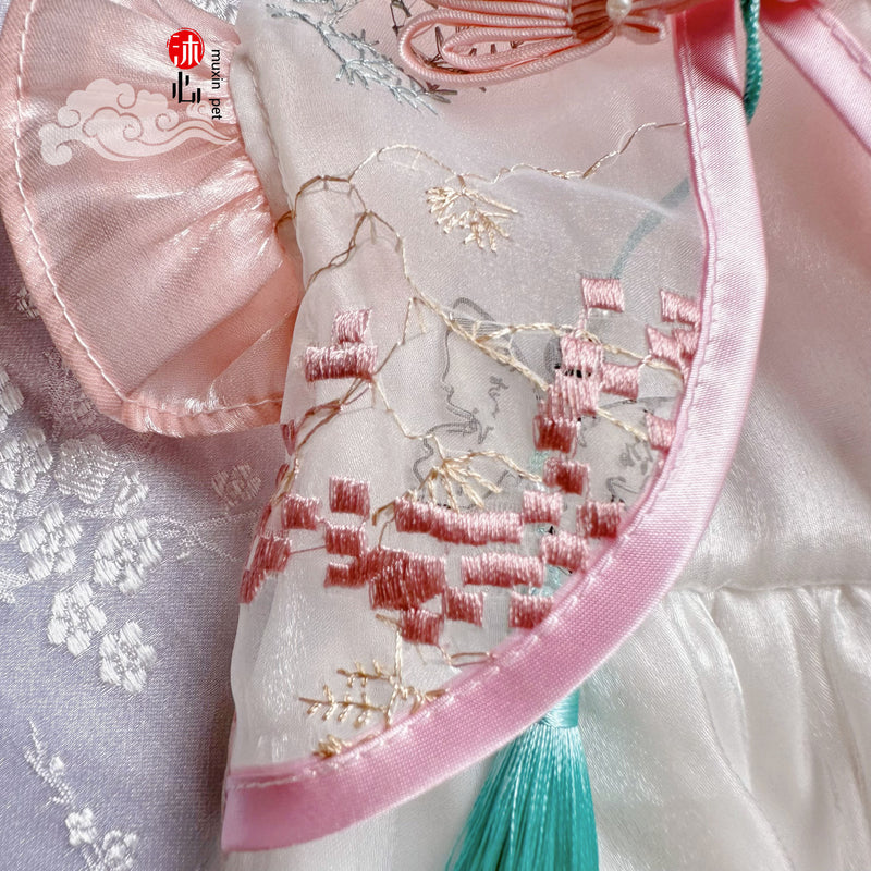 [Muxin] Mengling Pet Clothes Chinese Ancient Style Wedding Dog Cat Tang Costume Han Costume Pure Cotton Summer Skirt