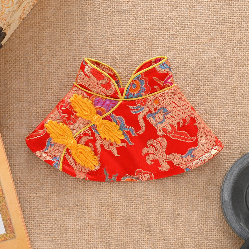 Dog Clothes Pet Cat Tang Suit Cloak Teddy Wedding Clothes Pomeranian New Year Shawl Small Size Dogs Chinese Style Han Chinese Clothing