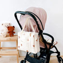 Korean Mummy Bag Embroider Cotton Stroller Bag Satchel One Shoulder Zipper Baby Diaper Bag Baby Stroller Buggy Bag