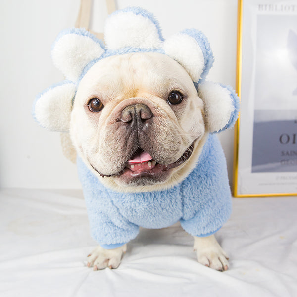 Pug French Bulldog Clothes Shiba Inu Fat Dog Thickened Clothes Pet Dog Bullfight Fleece-lined Heattech Hooded Clothes Autumn and Winter Clothing